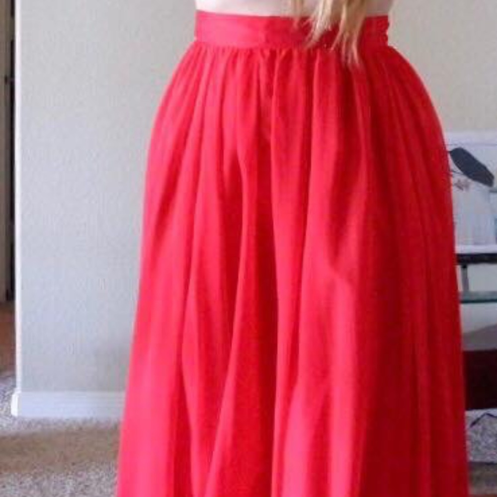 long red skirt size 2